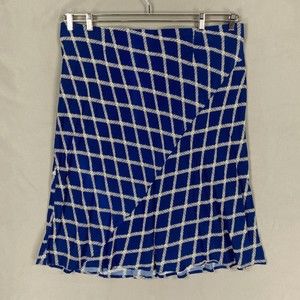 Ava & Viv Skirt Womens Plus 2x Blue Satin Midi A Line Elastic Waist Lightweight